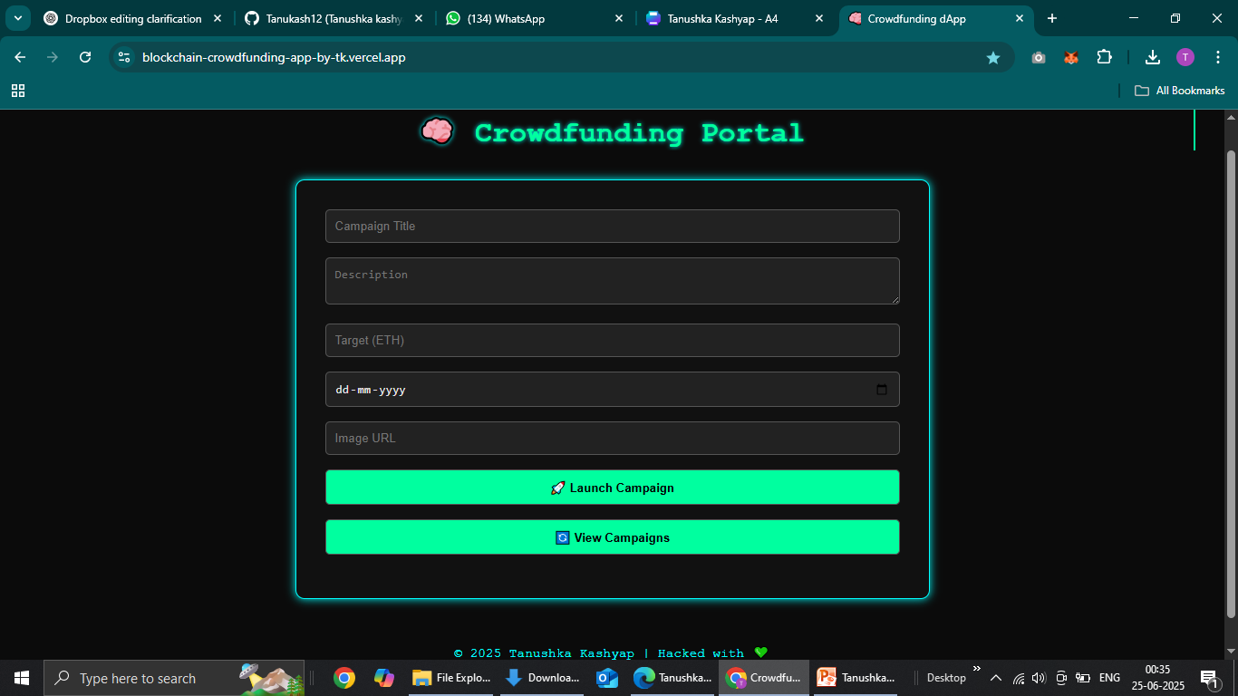 Blockchain Crowdfunding